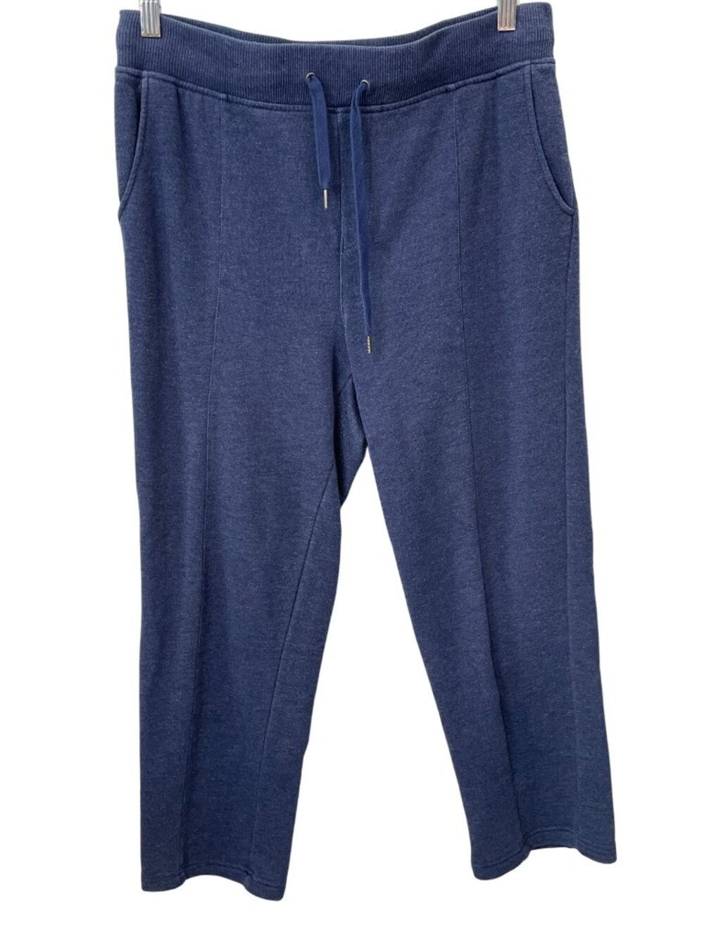 Chicos Zenergy Pants Size 8/10 Cropped Elastic Waist Navy Blue Lounge Relaxed
